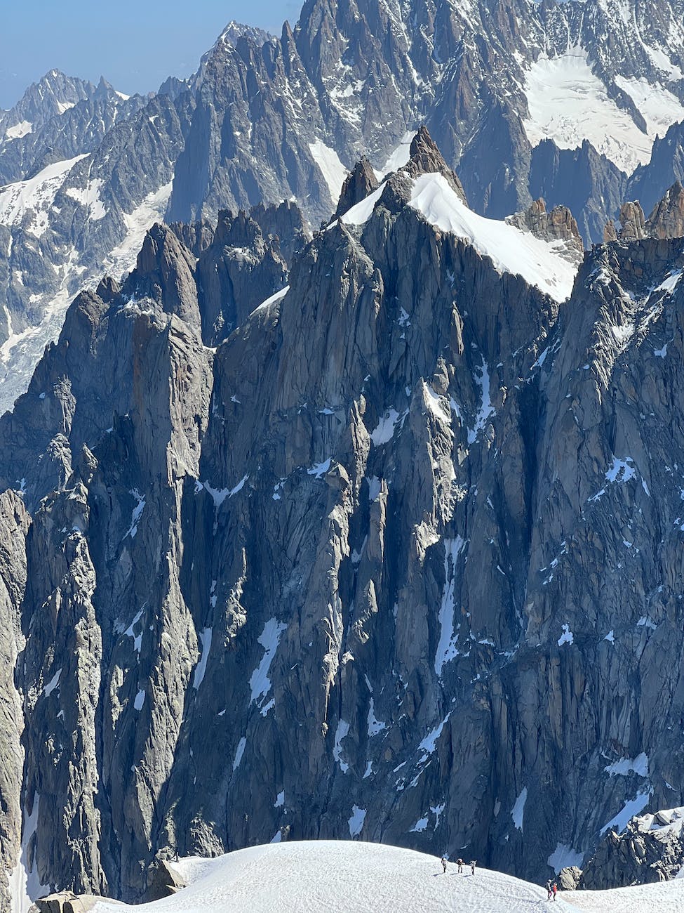 drone shot of the aiguille du midi